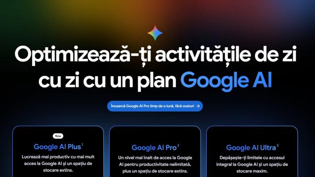 <b>Abonamentul Google AI Plus este de astăzi disponibil și în România; Ce oferă?</b>Google și-a adus oficial planul AI Plus și în România, ca parte dintr-o extindere majoră în 35 de țări noi. Este prima dată când acest tip de abonament ajunge și în Europa de Est, după ce fusese disponibil doar în piețe selecte
