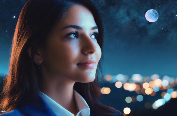 Adobe Firefly Online: Firefly portrait of a beautiful woman stargazing on a clear, moonlit night, full frame mirrorless, s.jpg
