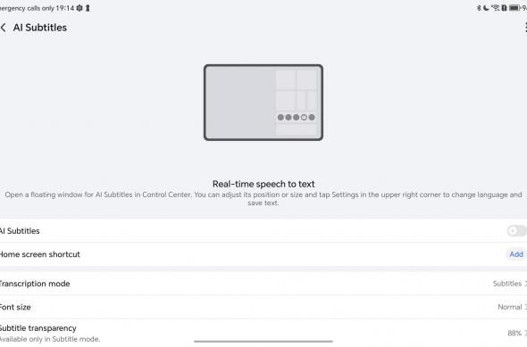 Honor Pad 10 - OS, UI & APPS: Screenshot_20251114_191417_com_hihonor_magicvoice_CaptionSettingActivity.jpg