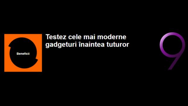 <b>Cum poți câștiga un Samsung Galaxy S9 de la Orange România; Iată pașii ce trebuie urmați</b>Un lucru prin care Orange România se diferențiază de ceilalți operatori de pe piață este programul numit Smartphone Tester care le oferă clienților săi posibilitatea de a testa cele mai noi produse și la final chiar a le câștiga. Și Galaxy S9 ajunge