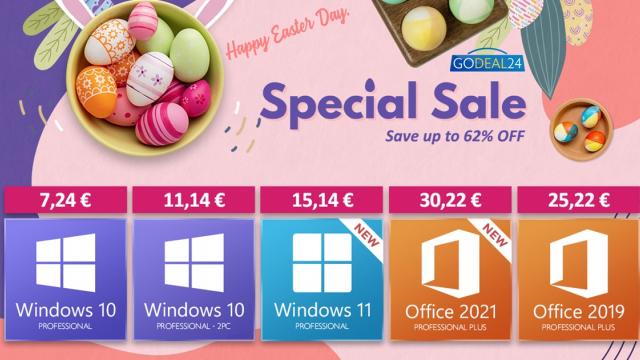 <b>(P) Oferte speciale de Paște pe GoDeal24: Windows 10 de la 7.24 euro, bundle atractiv pentru prieteni, software util pentru PC-ul tău</b>Începutul lunii aprilie ne aduce reduceri speciale din partea retailerilor și nu vorbim neapărat doar despre produse hardware, ci și despre soluțiile software. Astăzi, de exemplu, descoperim că cei de la GoDeal24.com ne-au pregătit o campanie specială