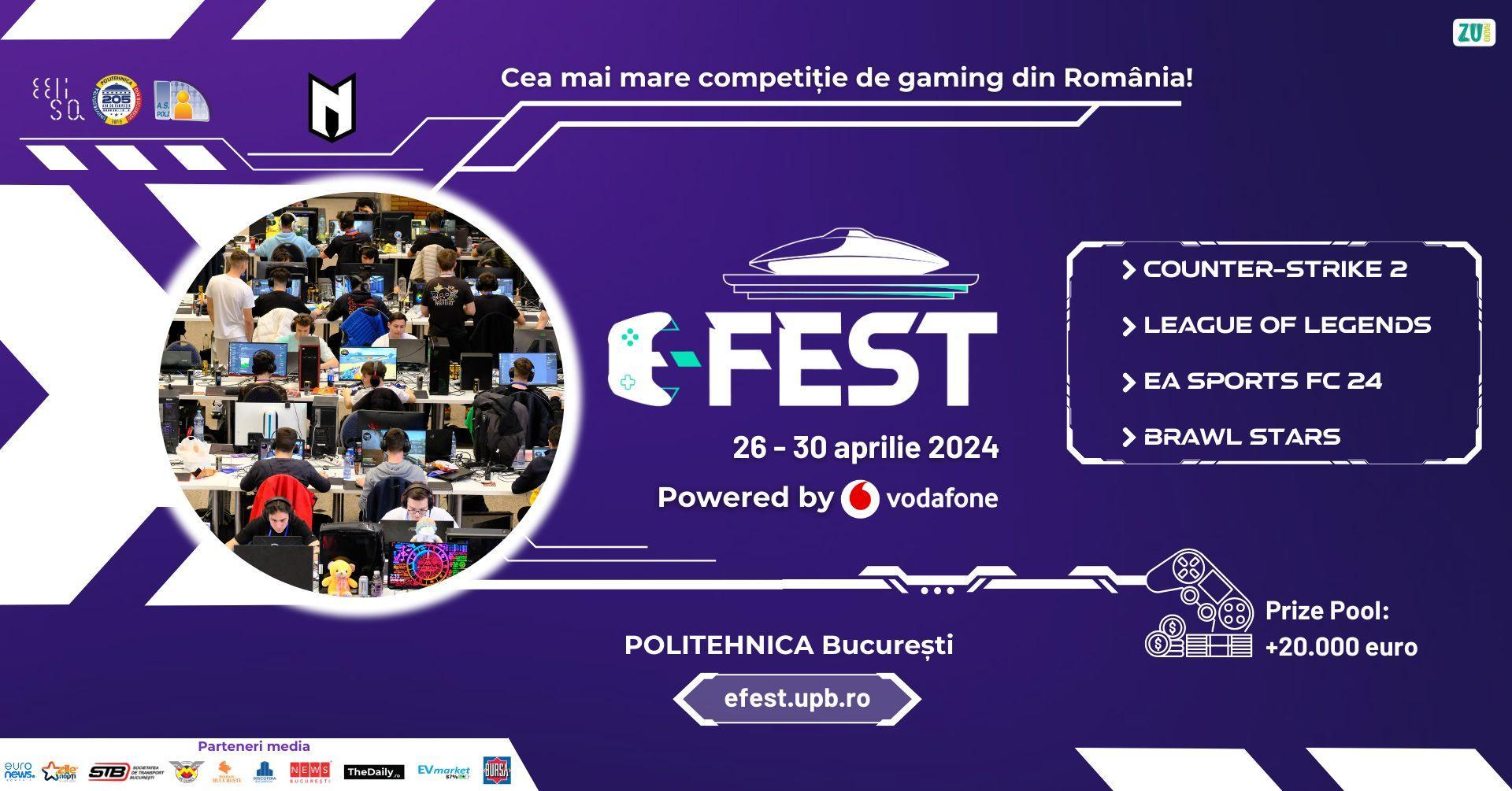 Gaming-ul vine la Politehnica cu premii de 22.000 euro: a început Poli E-FEST, cu Vodafone asigurând cele mai rapide conexiuni