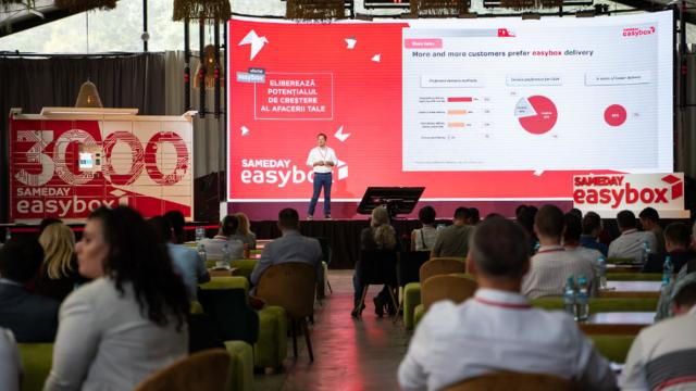 <b>Sameday a instalat lockerul cu numărul 3000, la Sibiu, în cadrul evenimentului Efectul Easybox; Cum evoluează serviciul în România</b>Sameday, unul dintre numele grele de pe piaţa de curierat a anunţat în cadrul evenimentului "Efectul Easybox" că a instalat lockerul cu numărul 3000, în Sibiu. După cum ştiţi probabil, conceptul de Easybox a devenit foarte apreciat în ultima