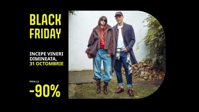 <b>Pregătește-ți favoritele! Black Friday începe vineri pe 31 octombrie la Fashion Days, cu reduceri de până la 90%! </b>Suntem la final de lună octombrie și asta înseamnă un singur lucru - Black Friday. Avem deja comercianți care s-au grăbit și au demarat de pe acum campaniile asociate evenimentului de shopping (ai aici lista cu magazinele participante)