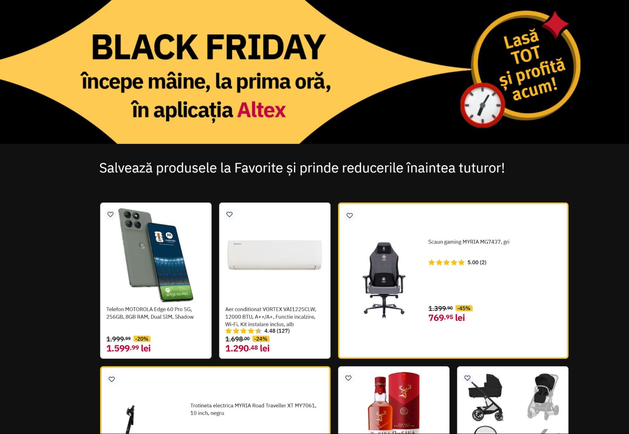 Avem primele produse din Black Friday Altex 2025; Le-ai salvat la favorite?