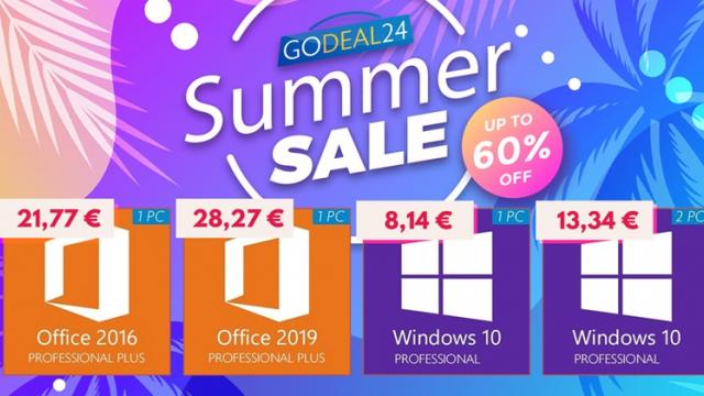 <b>(P) GoDeal24.com dă startul unui Summer Sale cu reduceri de până la 60% pentru licențe Windows 10, Office</b>Vara se lasă cu siguranță așteptată și în pragul acestui sezon călduros descoperim faptul că mulți retaileri au demarat campanii promoționale tematice, un exemplu fiind și GoDeal24.com care astăzi dă startul unui