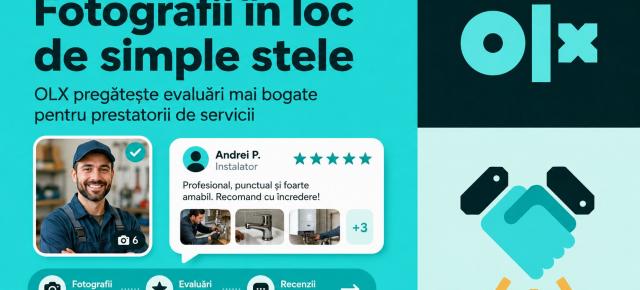 Fotografii în loc de simple stele: OLX pregătește un sistem mai bogat de evaluare a prestatorilor