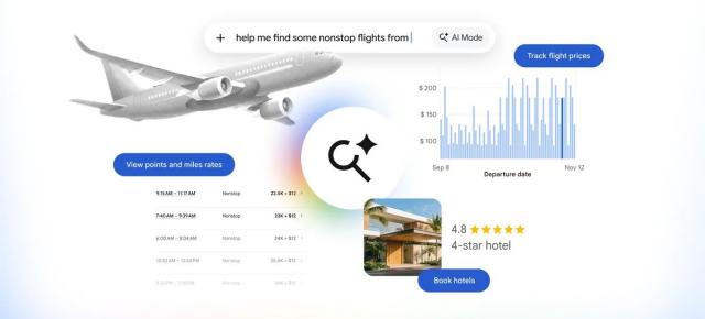 Google transformă AI Mode într-un asistent de călătorie: urmărește zboruri și poate rezerva hoteluri pentru tine