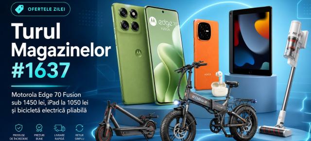 Turul Magazinelor #1637: Motorola Edge 70 Fusion sub 1450 lei, iPad la 1050 lei și bicicletă electrică pliabilă