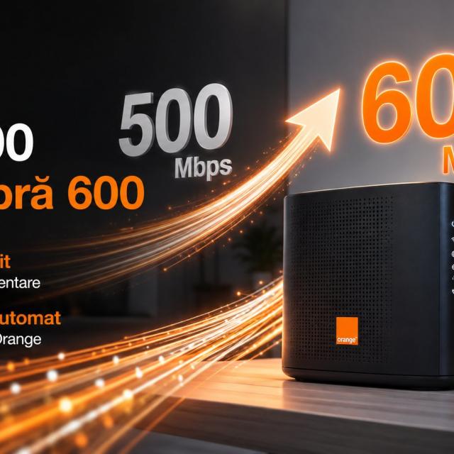 Ai Fibră 500 de la Orange? Unii clienți primesc automat upgrade la 600 Mbps, fără costuri suplimentare