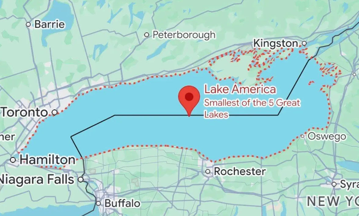 Google Maps aprinde disputa pe Lake Ontario; În SUA apare „Lake America”, Canada trage linie la graniță: aici e Lake Ontario!