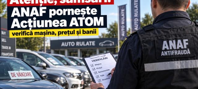 Atenție, samsari: ANAF pornește Acțiunea ATOM și verifică mașina, prețul și banii, de la cap la coadă