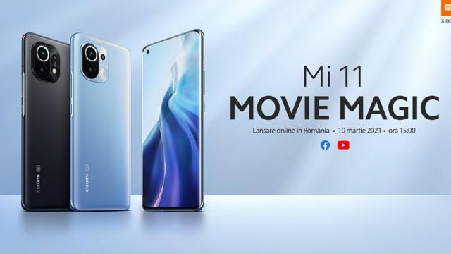 <b>Xiaomi Mi 11 se lansează astăzi în România; Iată cum poți urmări evenimentul live de la ora 15:00</b>Astăzi va debuta oficial mult așteptatul Xiaomi Mi 11 în România. Acesta este primul flagship cu Snapdragon 888 de pe piață, anunțat chiar la sfârșitul anului 2020 în China. Pe plan local, acesta va debuta sub sloganul “Movie Magic”, iar cine vrea să