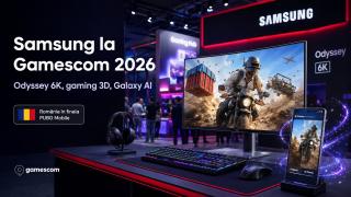 Gamescom 2026: Samsung aduce Odyssey 6K, gaming 3D fără ochelari și Galaxy cu generare AI de cadre – România intră în finala PUBG Mobile
