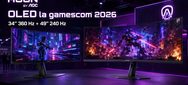 AOC aduce la Gamescom două extreme QD-OLED: 34 inci la 360 Hz și aproape 49 inci la 240 Hz