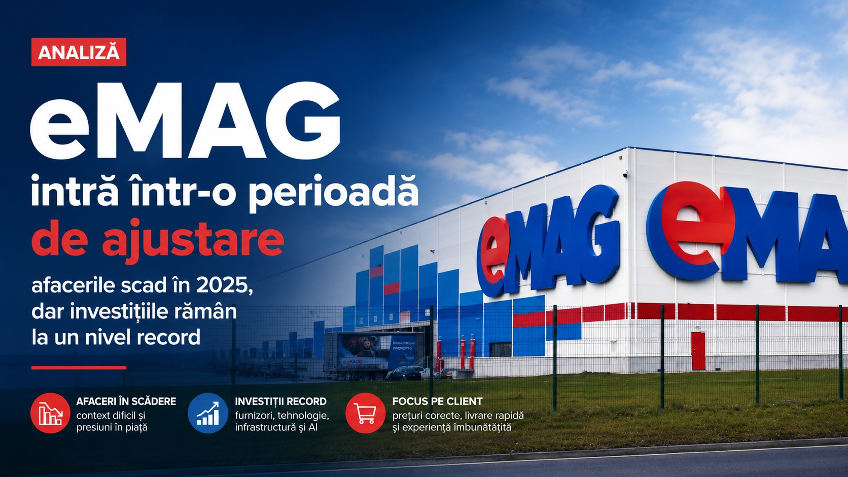 eMAG intră într-o perioadă de ajustare - afacerile scad în 2025, dar investițiile rămân la un nivel record