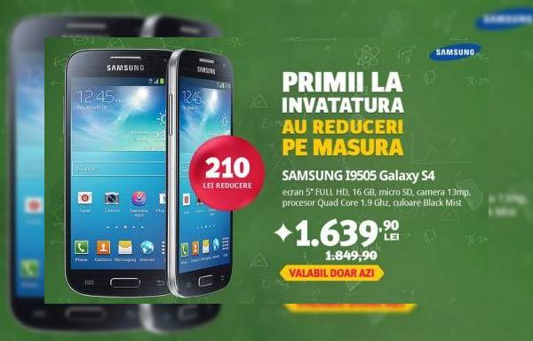 Altex oferă o serie de reduceri pentru smartphone-urile din stoc; Samsung Galaxy S4 la doar 1.639 lei