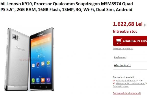 Lenovo Vibe Z K910, S650, S660 și S850 disponibile acum prin intermediul evoMAG.ro