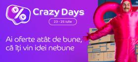 Alertă de oferte pe eMAG! Campania Crazy Days are loc în perioada 23-25 iulie și îți aduce reduceri pentru toate produsele favorite