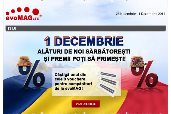 evoMAG dă startul campaniei evoSPECIAL cu ocazia zilei naționale de 1 decembrie; iată cele mai atractive reduceri