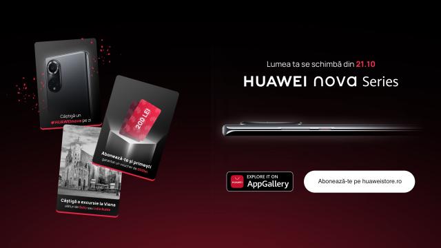 <b>Huawei Nova 9 va debuta oficial pe 21 octombrie în România; Simpla abonare la newsletter îți aduce voucher de 200 lei pentru achiziția telefonului</b>Prin intermediul unui comunicat de presă cei de la Huawei Consumer BG anunță astăzi data lansării lui Huawei Nova 9. Acest nou telefon va debuta oficial pe piața din România pe data de 21 octombrie și ni se pregătește 