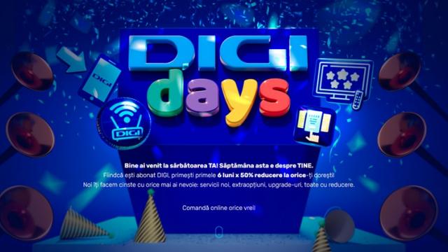 <b>DIGI DAYS 2021 aduce abonaților 6 luni cu 50% reducere la noile servicii contractate, extraopțiuni sau upgrade-uri</b>În cazul în care nu ați aflat deja, începând din această săptămână și până pe data de 17 octombrie are loc campania promoțională DIGI DAYS 2021 adresată exclusiv abonaților care au cel puțin un serviciu instalat