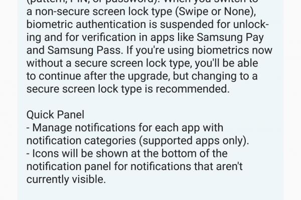 Samsung Galaxy Note 8 noutăți Android 8.0 Oreo