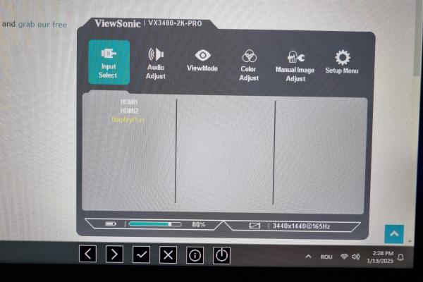 Setări ViewSonic VX3480-2K-Pro