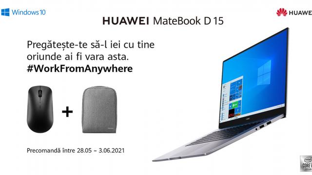 <b>Noul laptop Huawei MateBook D15 este disponibil în România! Vine și cu un cadou atractiv la achiziționare</b>Huawei a lansat astăzi un nou notebook în România. Este vorba despre modelul Huawei MateBook D15 care vine echipat cu procesor Intel Core i3. Chiar dacă mai accesibil față de celelalte modele din serie, acesta păstrează multe dintre atributele