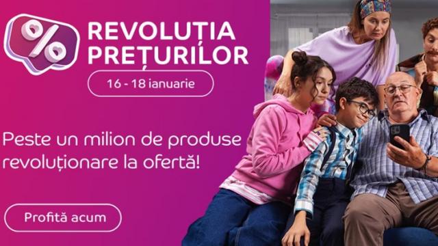 <b>Revoluția Prețurilor a început pe eMAG cu 3 zile de reduceri la peste un milion de produse în perioada 16-18 ianuarie; Iată ce poți cumpăra! </b>S-a sunat de reduceri! La eMAG în perioada 16-18 ianuarie vei descoperi oferte speciale din cadrul campaniei Revoluția Prețurilor care promite să ne aducă discount-uri atractive la peste 1 milion de produse. Ca de fiecare dată sunt 