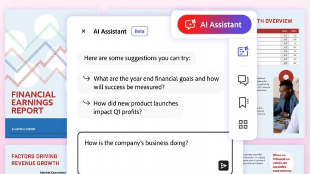 <b>Adobe anunță un rival ChatGPT: Propriul chatbot e prezentat drept asistent AI și poate crea rezumate și să răspundă la întrebări despre conținutul PDF-urilor</b>Adobe are în portofoliu câteva tool-uri AI foarte interesante, printre care și Firefly, un așa-zis înlocuitor de Photoshop, rival pentru DALL-E de la Open AI chiar. Ei bine, marți a sosit și rivalul ChatGPT din portofoliul companiei. E momentan testat