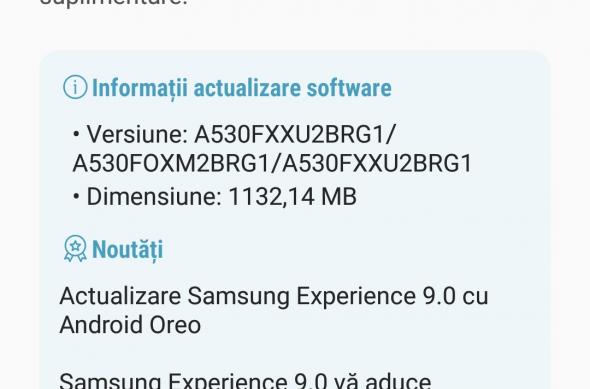 Capturi ecran actualizare Android Oreo pe Samsung Galaxy A8 2018: Actualizare-Android-Oreo-Galaxy-A8-2018_001.jpg
