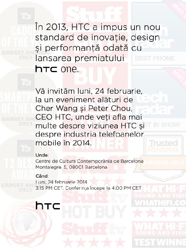 Live Blogging conferinta HTC @ MWC 2014 - HTC Desire 8, smartwatch HTC si poate o tableta - imaginea 1