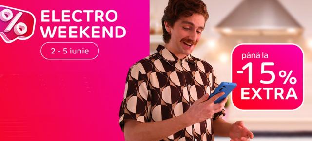 Start Electro Weekend la eMAG, cu până la 15% extra-discount la Smart TV-uri, electrocasnice, gadget-uri, laptopuri; Ce avem în ofertă?