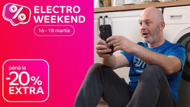 <b>Campania Electro Weekend revine la eMAG pe final de săptămână cu smartphone-uri, tablete, televizoare, gadget-uri și electrocasnice cu până la 20% extra-discount</b>Sfârșitul săptămânii vine cu vești bune de la eMAG. Retailerul tocmai a dat startul unei noi runde „Electro Weekend”, campanie ce aduce reduceri de până la 25% la telefoane, tablete și smartwatch-uri, electrocasnice mari și mici, desktopuri, boxe