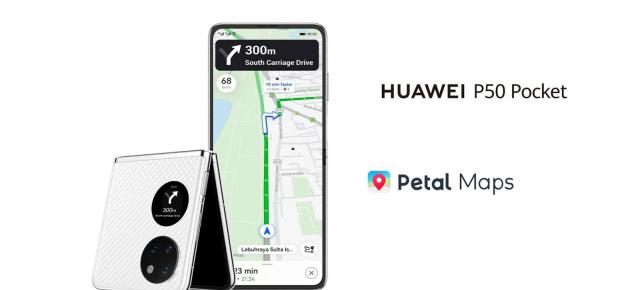 Petal Maps ajunge pe ecranul exterior al telefonului pliabil Huawei P50 Pocket