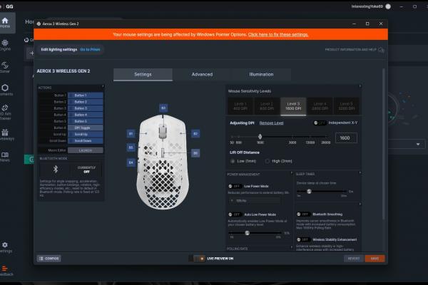 SteelSeries Aeroex 3 Wireless Gen 2 - Aplicație SteelSeries GG