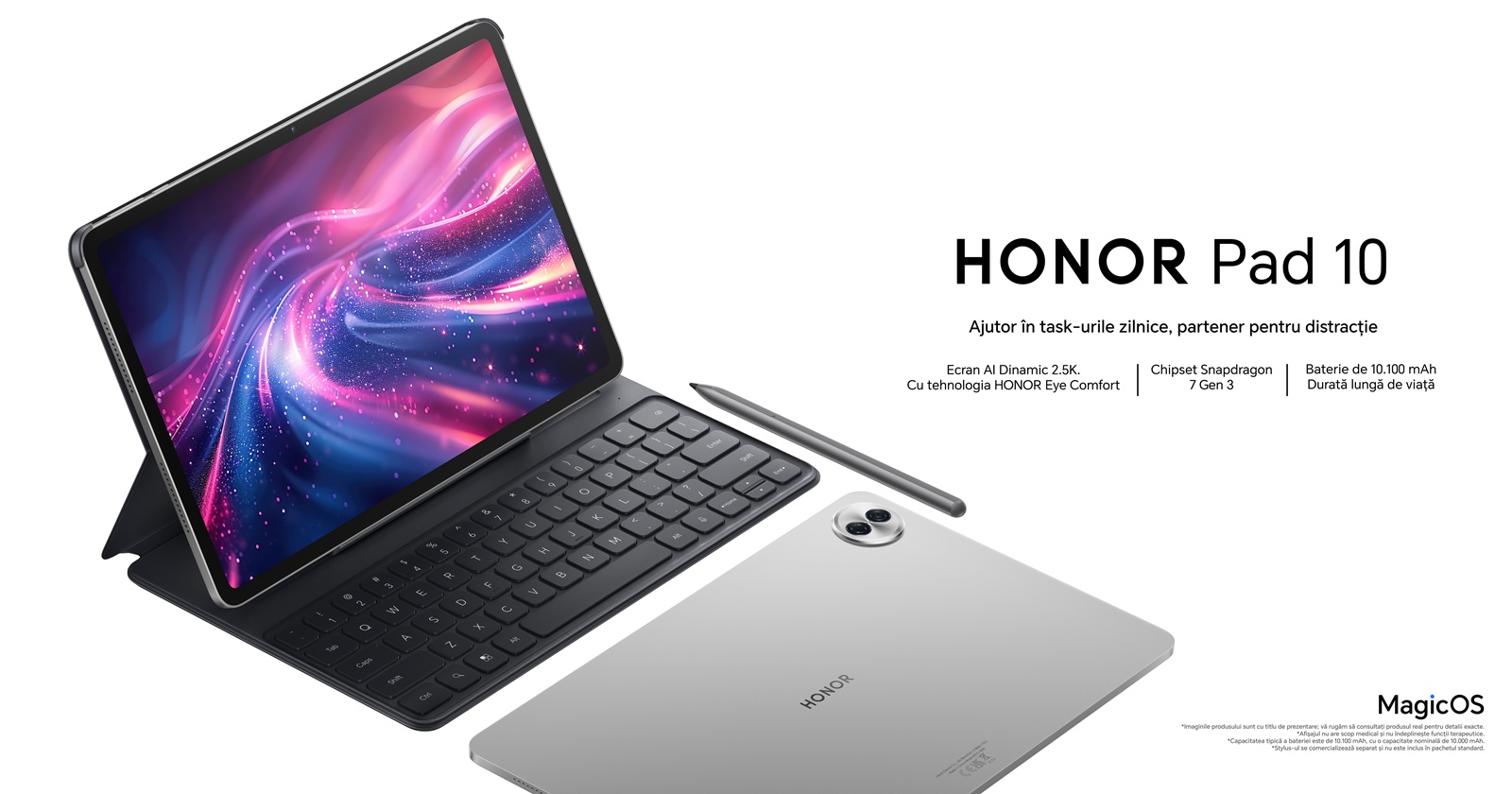 Tableta HONOR Pad 10 ajunge oficial în România! Are ecran de 12.1 inch cu rezoluție 2.5K, corp slim, procesor Snapdragon 7 Gen3