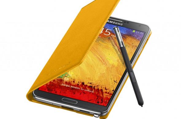 IFA 2013: Samsung lansează phablet-ul Galaxy Note 3 și smartwatch-ul Galaxy Gear; Iată detaliile complete!: galaxy_note3_flipcover_004_open_pen_mustard_yellow.jpg