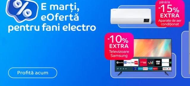 eMAG revine cu extra reduceri pentru cele mai căutate electronice ale momentului: aparate AC, aspiratoare robot, televizoare și produse audio