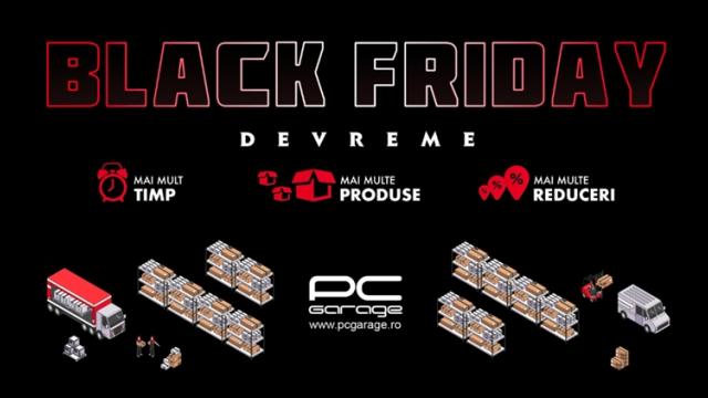 <b>PC Garage dă startul campaniei Black Friday Devreme cu super oferte la PC-uri, componente, monitoare și produse de gaming</b>Cei de la PC Garage ne atrag atenția în această dimineață cu o nouă campanie promoțională intitulată Black Friday Devreme, înțesată de tot soiul de oferte pentru componente, PC-uri, monitoare, periferice și nu numai. Startul se dă astăzi la ora 9:00 