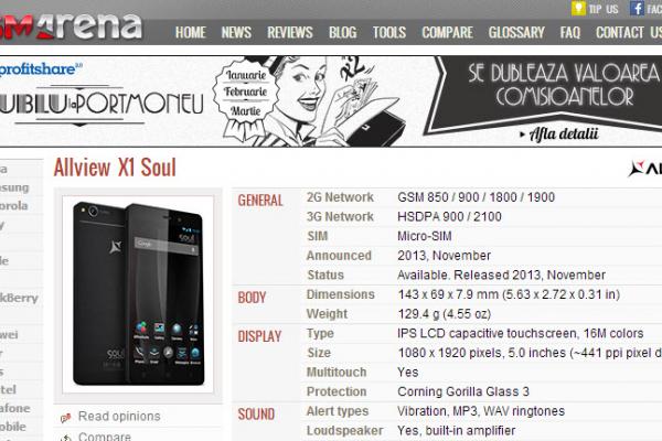 Telefoanele Allview ajung listate pe GSMArena.com În premieră
