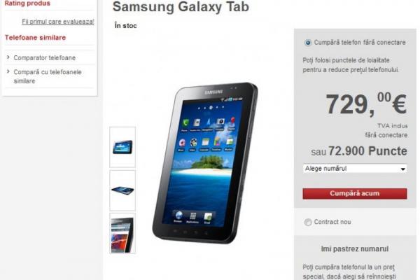 După Orange, și Vodafone România lansează pe piață Samsung Galaxy Tab