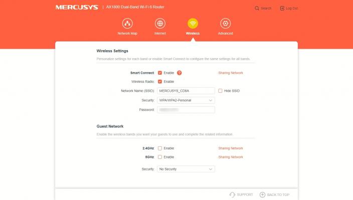 Imagini interfață - Mercusys MR70X