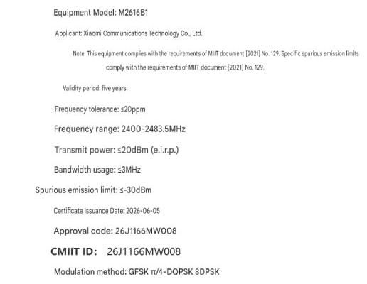 Aprobare Xiaomi Smart Band 11