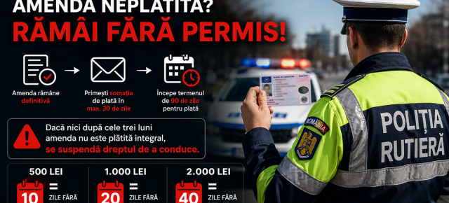Ai o amendă rutieră și o ignori? De acum poți rămâne fără permis! Regulile au intrat oficial în vigoare