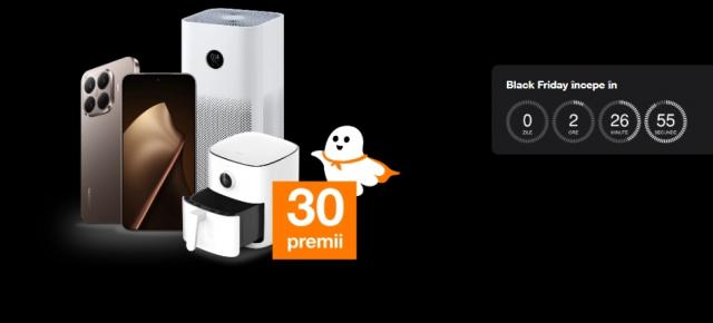 Black Friday începe azi la ora 12 pe Orange.ro; Abonează-te la newsletter și poți câștiga un premiu smart