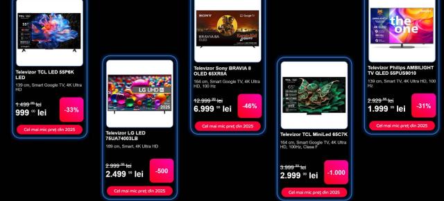 eMAG aduce smart TV-uri reduse bine de Black Friday 2025! Iată 5 modele ce merită achiziționate