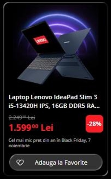 Black Friday 2025, Live Blogging Mobilissimo; Reduceri și cataloage eMAG, PC Garage, Fashion Days, evoMAG.ro, Flanco... - imaginea 196