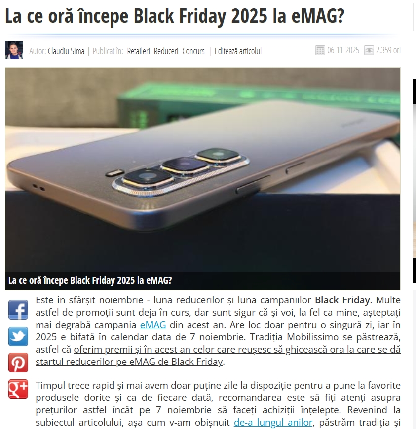 Black Friday 2025, Live Blogging Mobilissimo; Reduceri și cataloage eMAG, PC Garage, Fashion Days, evoMAG.ro, Flanco... - imaginea 236